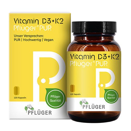 VITAMIN D3+K2 Pflüger PUR 1.000 I.E./75 μg Kapseln